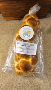 challah bread loaf still in the bag